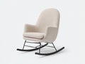 Schaukelstuhl 78x85x95 cm - Bouclé Sessel in Beige - Modernes Design mit schwarzer Metallkufe für Wohnzimmer und Leseecke