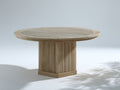 Gartentisch 120x120x75 cm - Runder Holztisch aus Naturholz in Naturholzfarbe - Moderner Outdoor Tisch für Garten Terrasse Balkon und Essbereich