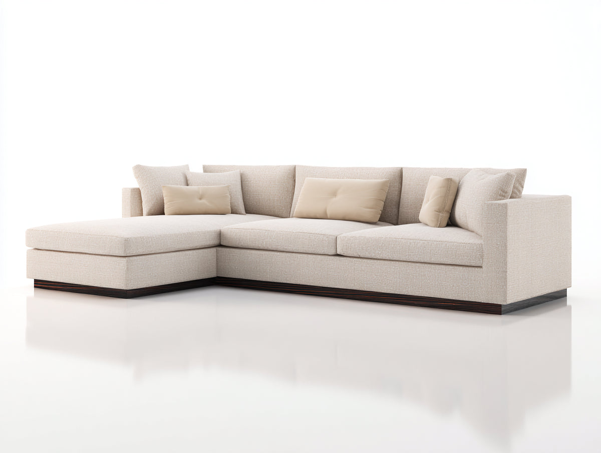 Ecksofa 300x220x75 cm aus Stoff in Beige mit modernem Komfortdesign - Großzügiges Ecksofa für Wohnzimmer