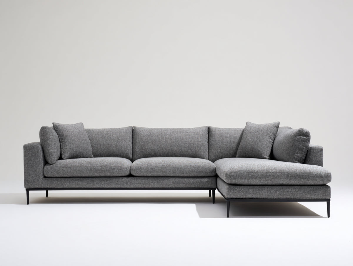 Ecksofa 280x200x85 cm - Stoffsofa in Hellgrau - Modernes Eckdesign mit bequemer Polsterung für Wohnzimmer