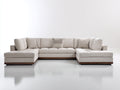 Ecksofa Stoff 350 x 180 x 85 cm - Beige - Modernes Design für Wohnzimmer