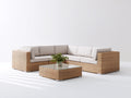 Gartensofa Set 280x280x70 cm Polyrattan Lounge Sofa Natur Modernes Outdoor-Sofa