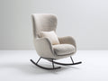 Schaukelstuhl 82x90x108 cm Bouclé Bezug Beige Moderner Relaxsessel