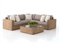 Gartensofa Set 280x280x70 cm Polyrattan Lounge Sofa Natur Modernes Outdoor-Sofa
