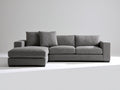 Ecksofa 310x220x85 cm - Stoffsofa in Dunkelgrau - Modernes L-förmiges Design mit Ottomane für Wohnzimmer
